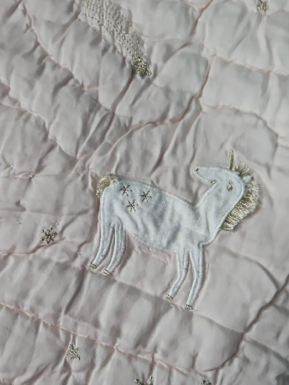 Soft Pink Quilted Unicorn Throw Blanket